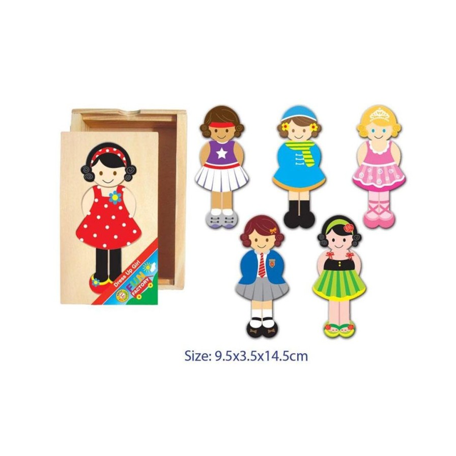 Wooden Toys Fun Factory Baby & Toddler Puzzles | Dress Up Girl