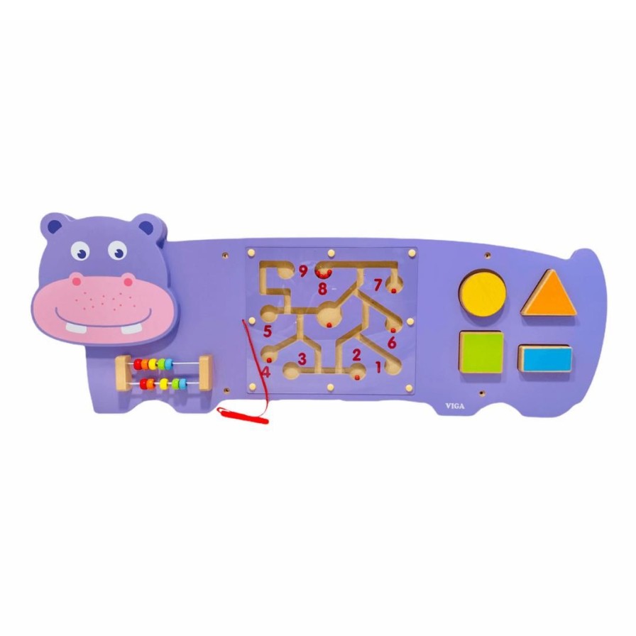 Wooden Toys Viga Montessori Toys | Hippo Wall Activity Centre