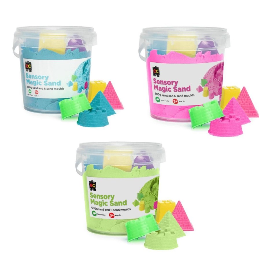 Wooden Toys ed.vantage Shapes & Colours | Sensory Magic Sand With Moulds-600G Tub