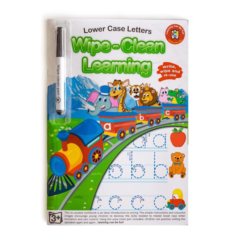 Wooden Toys ed.vantage Fine Motor Skills | Wipe-Clean Learning Book-Lower Case Letters