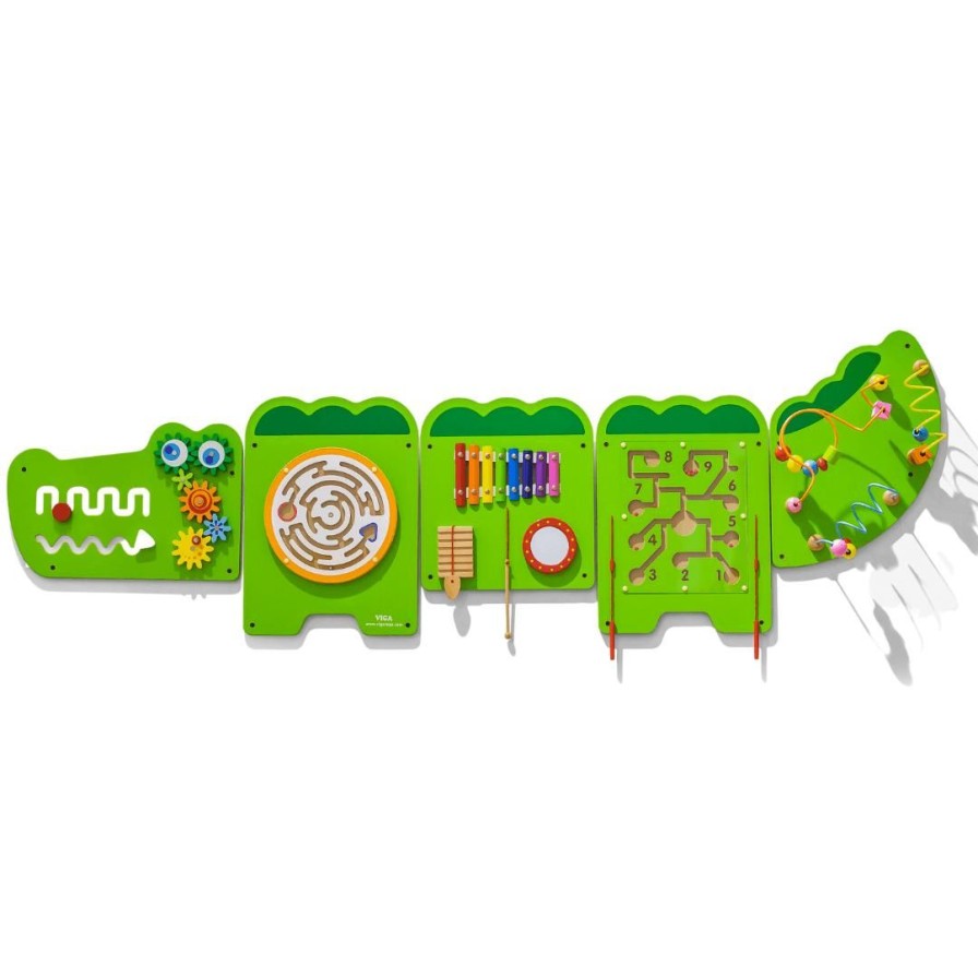 Wooden Toys Viga Activity Centres For Kids | Crocodile Wall Activity Centre