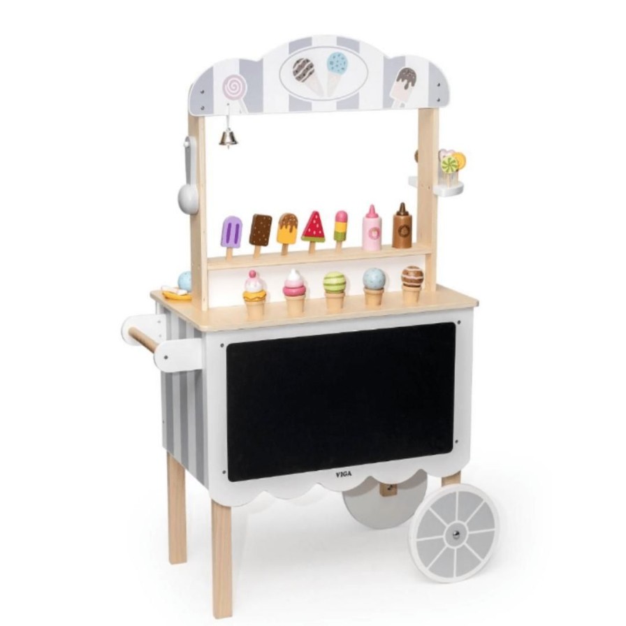 Wooden Toys Viga Montessori Toys | Stand Up Push Along Ice Cream Cart