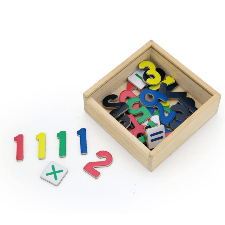 Wooden Toys Fun Factory Montessori Toys | Wooden Magnetic Numbers 37Pce