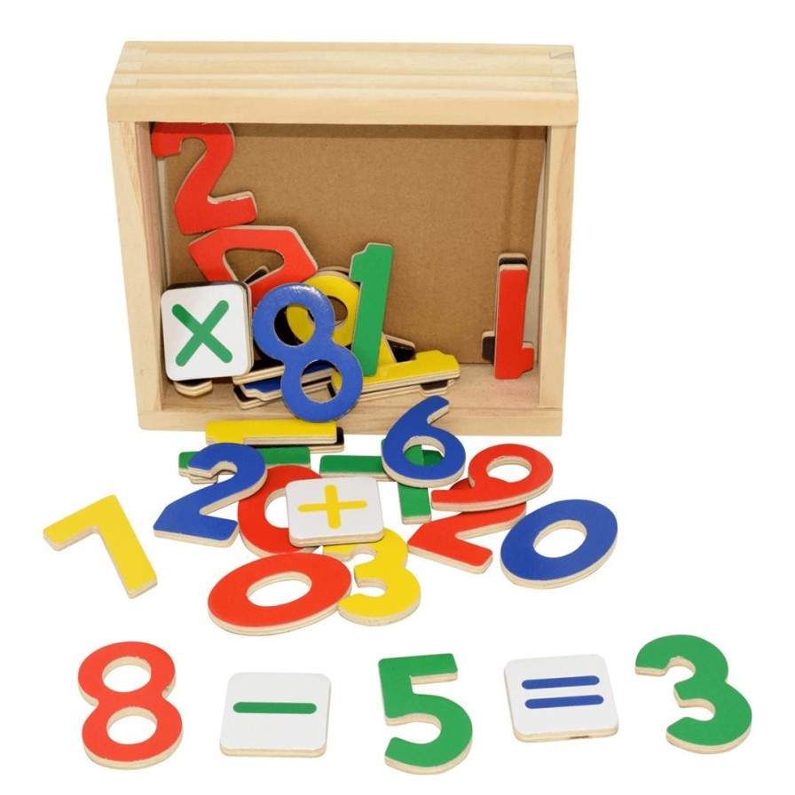 Wooden Toys Fun Factory Montessori Toys | Wooden Magnetic Numbers 37Pce