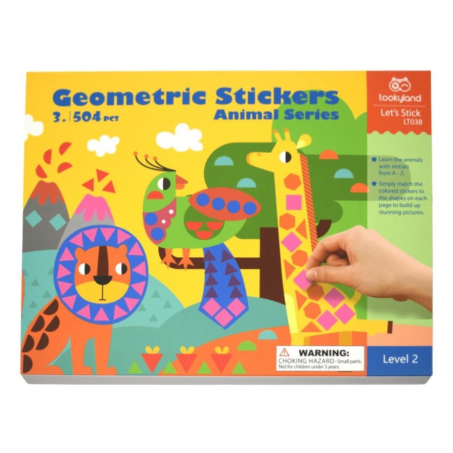 Wooden Toys Tooky Land Arts & Crafts | Geometric Sticker Set-Animals