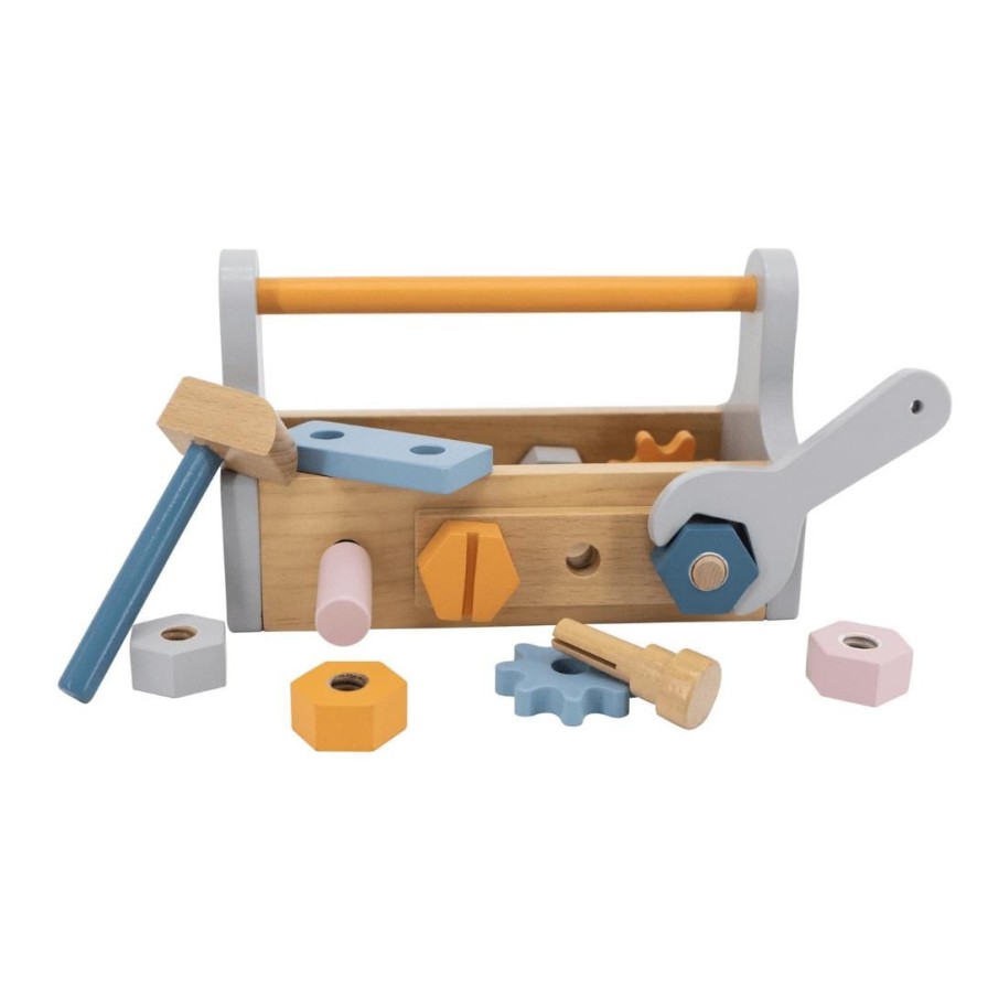 Wooden Toys Viga Baby & Toddler Puzzles | Pastel Carry Around Tool Set