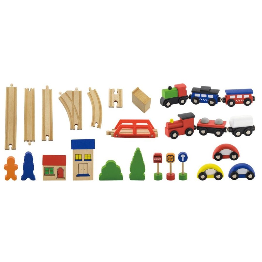 Wooden Toys Viga Montessori Toys | Train Set-49 Pieces