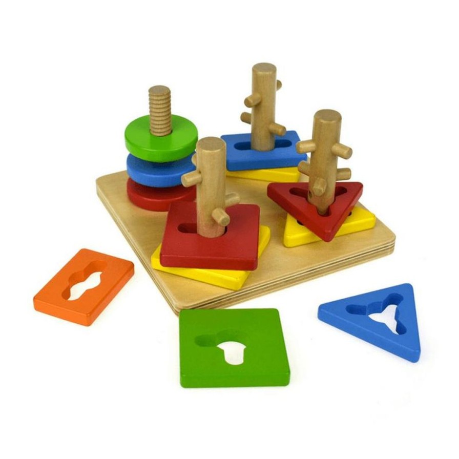 Wooden Toys Koala Dream Stacking Toys | 4 In 1 Geometric Rotate Sorter