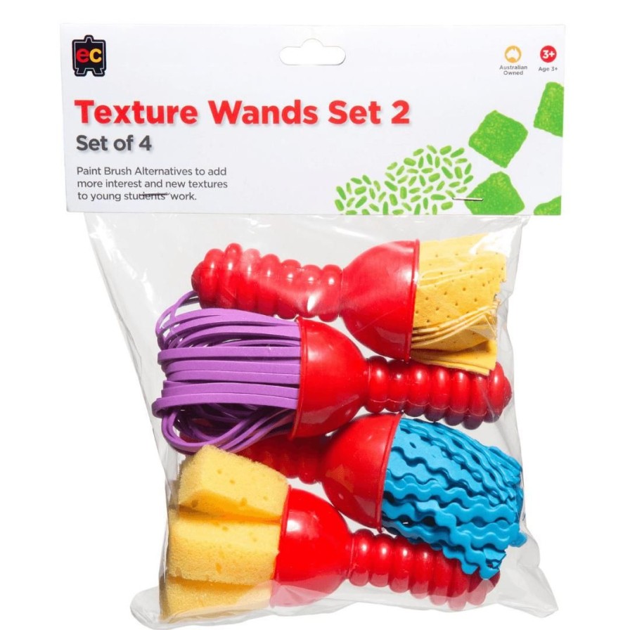 Wooden Toys ed.vantage Baby & Toddler Puzzles | Texture Paint Brushes-Set Of 4