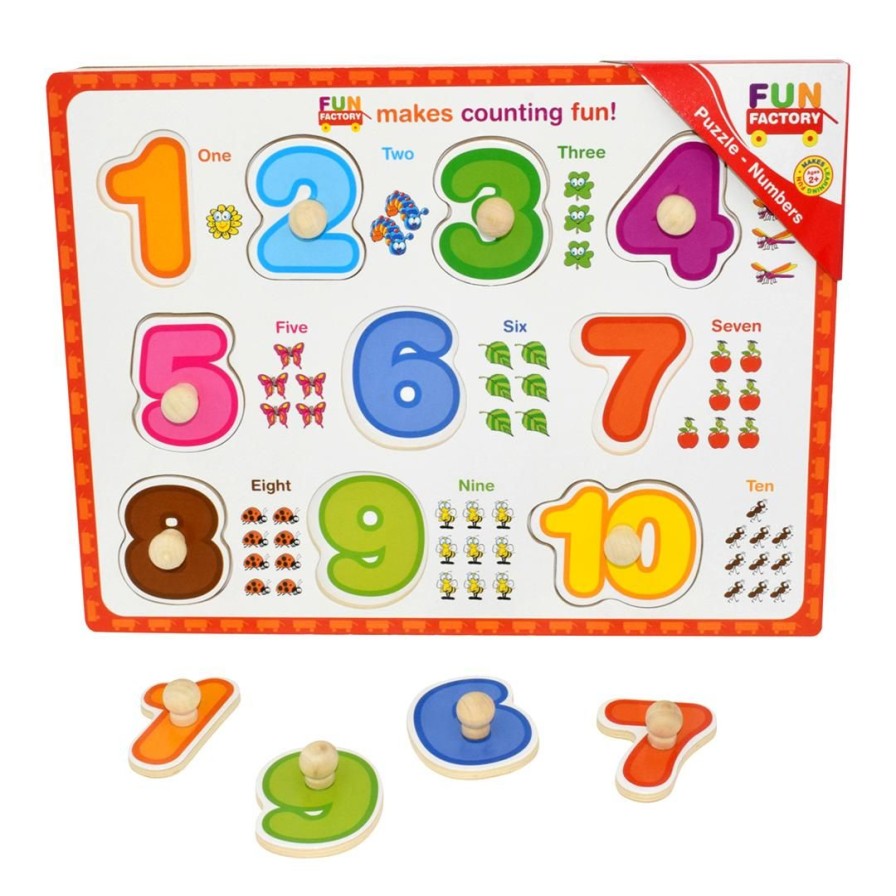 Wooden Toys Fun Factory Baby & Toddler Puzzles | Number Puzzle