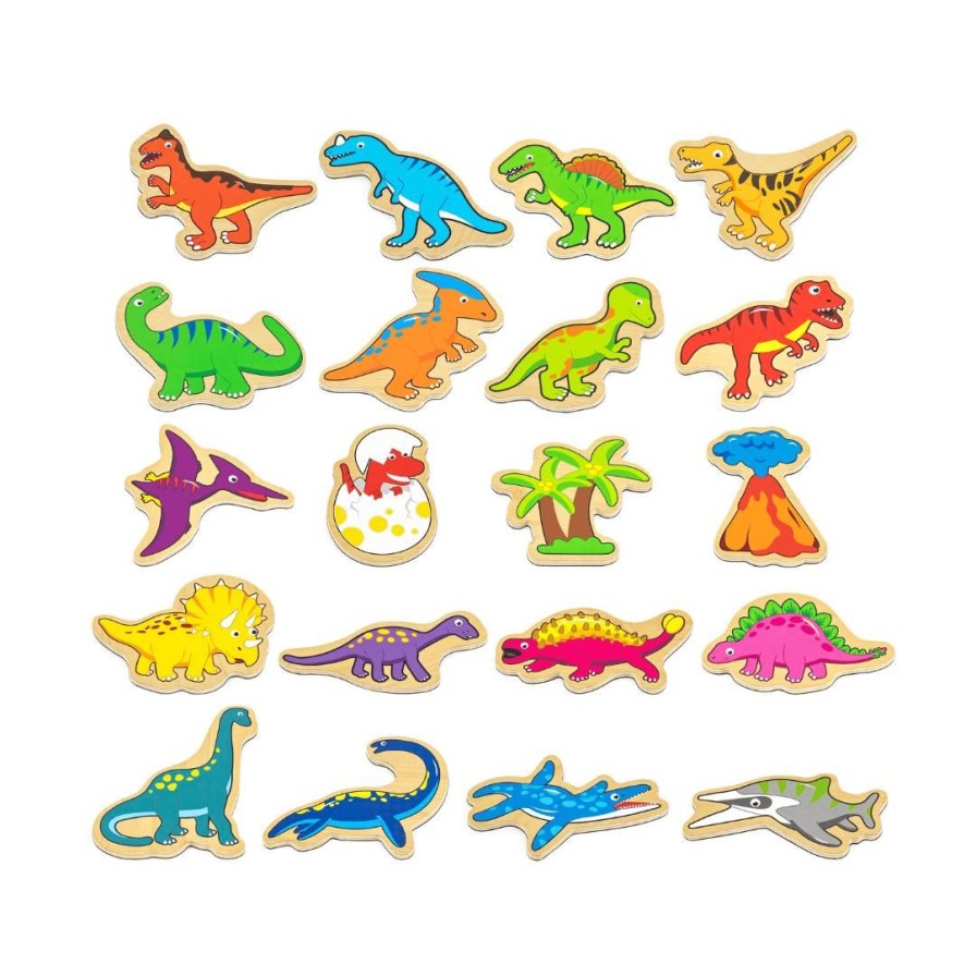 Wooden Toys Viga Baby Toys & Teethers | Dinosaur Magnets-20 Pce