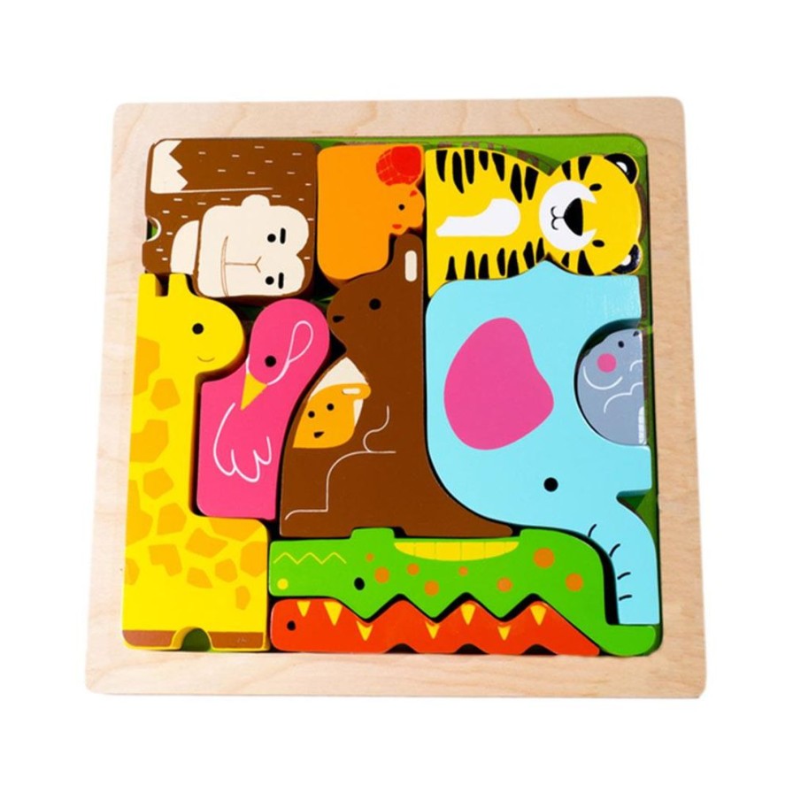 Wooden Toys Kiddie Connect Puzzles | Wild In The Jungle Chunky Puzzle