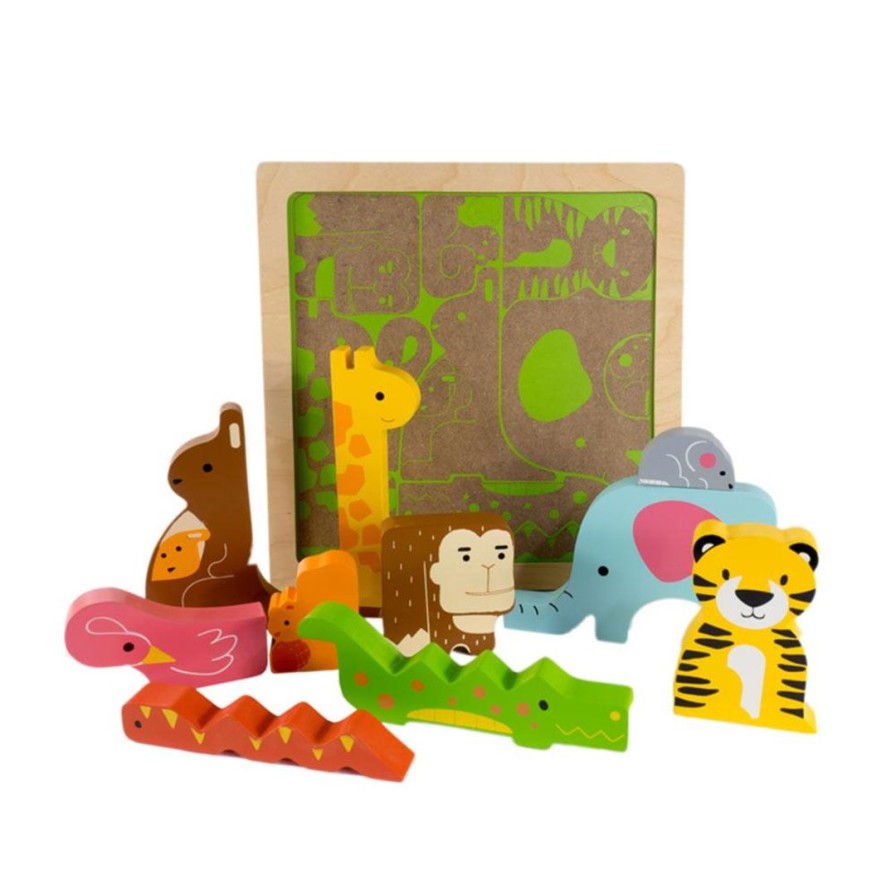 Wooden Toys Kiddie Connect Puzzles | Wild In The Jungle Chunky Puzzle