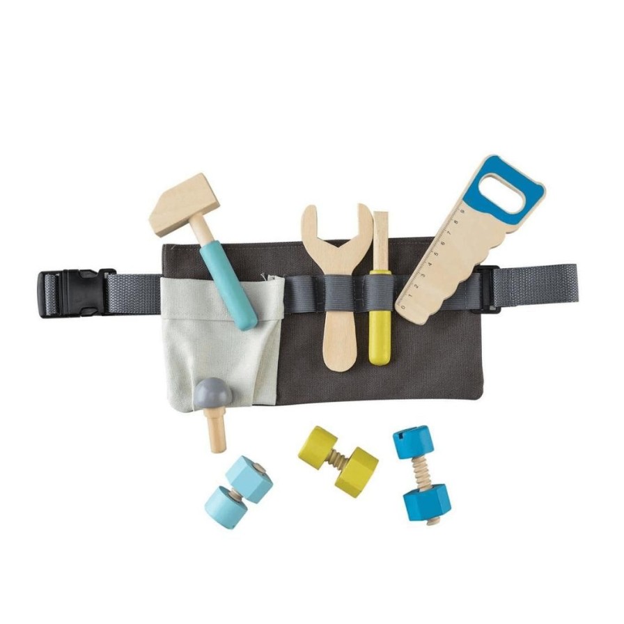 Wooden Toys Kaper Kidz Shapes & Colours | Tool Belt-Grey