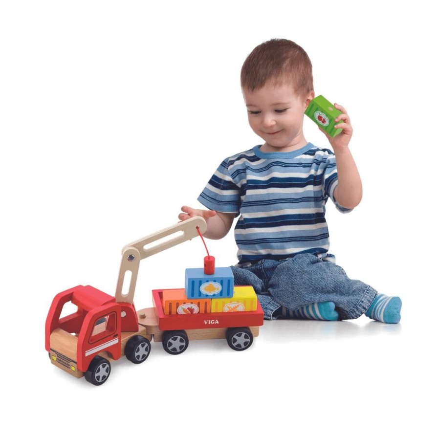 Wooden Toys Viga Pretend Play | Crane Truck-Magnetic