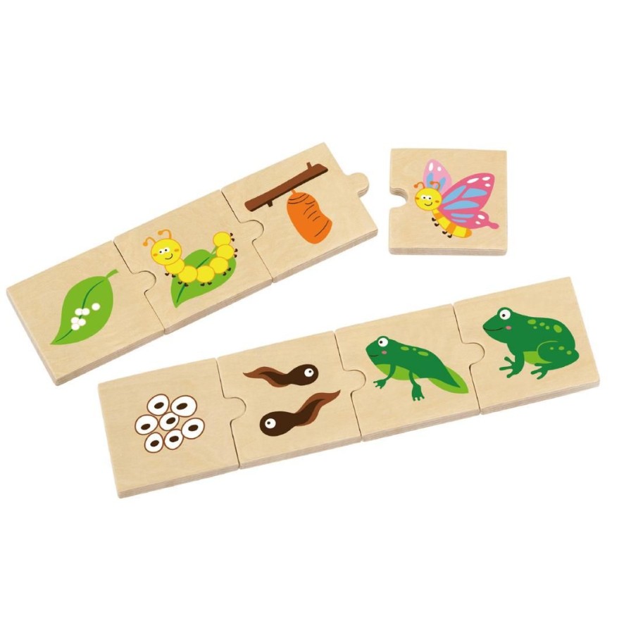 Wooden Toys Viga Montessori Toys | Wooden Lifecycle Puzzle Set