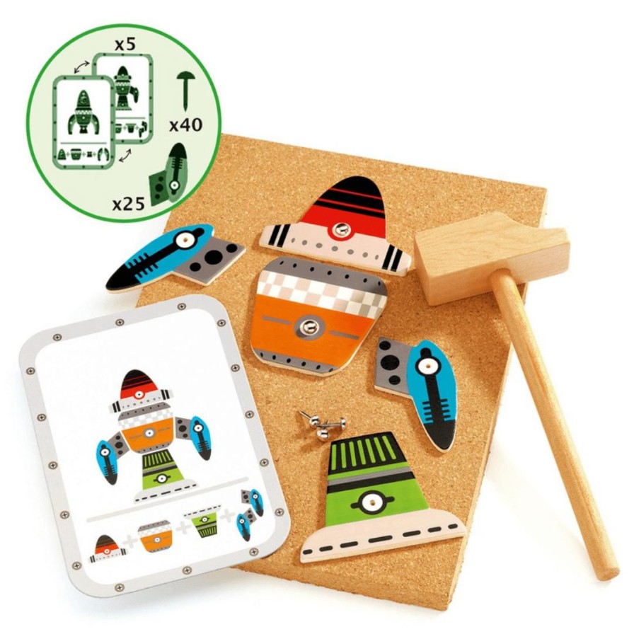 Wooden Toys Djeco Cars & Trucks | Tap Tap Set-Space Theme