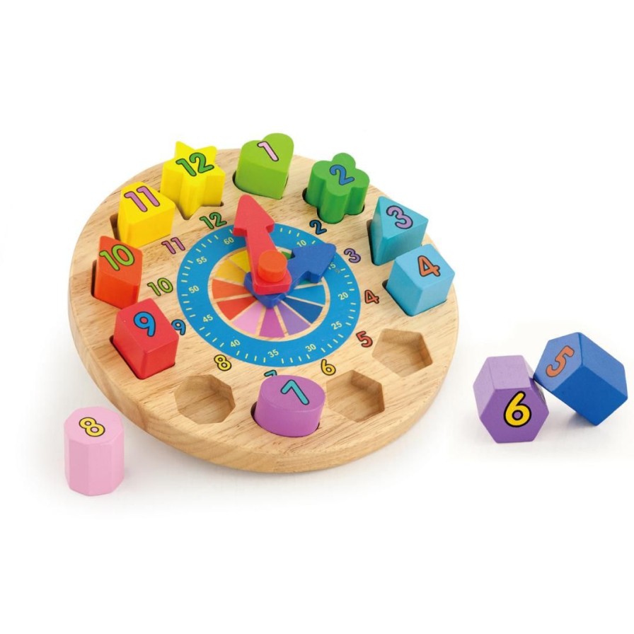 Wooden Toys Viga Shapes & Colours | Wooden Clock-Round