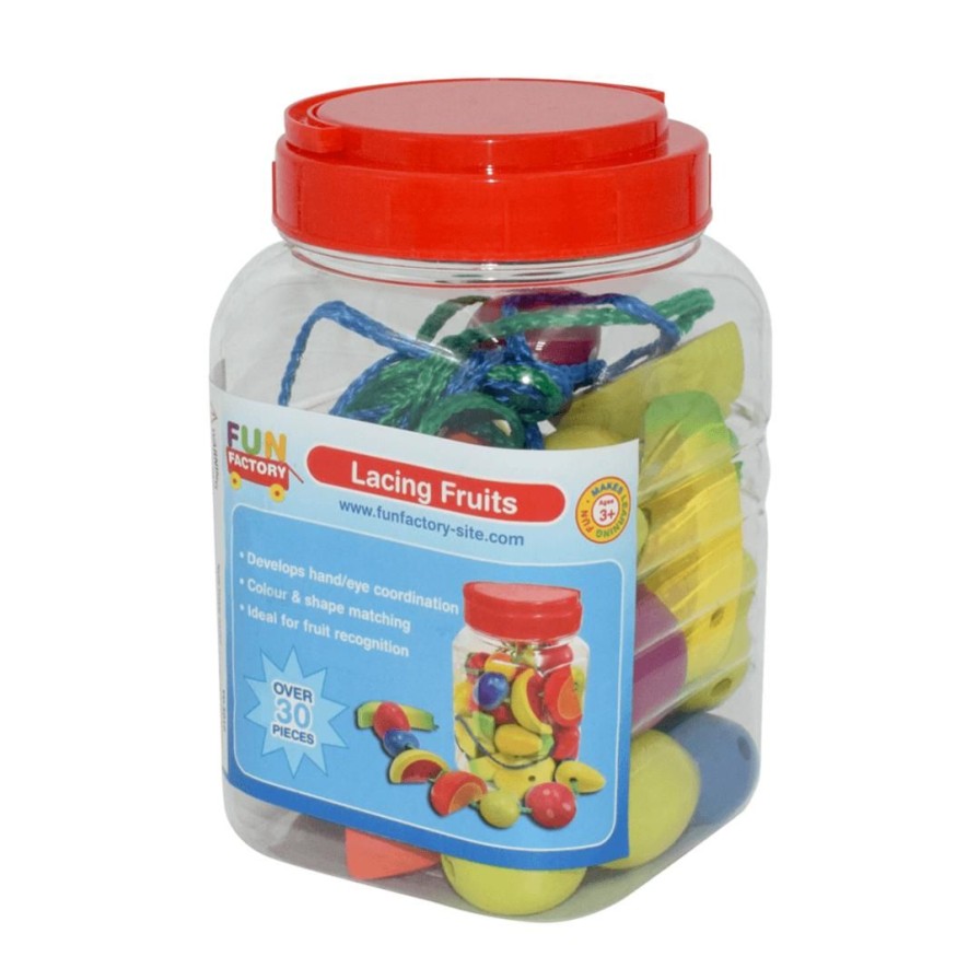 Wooden Toys Fun Factory Kitchen & Food Sets | Lacing Fruit In A Jar-34 Pce