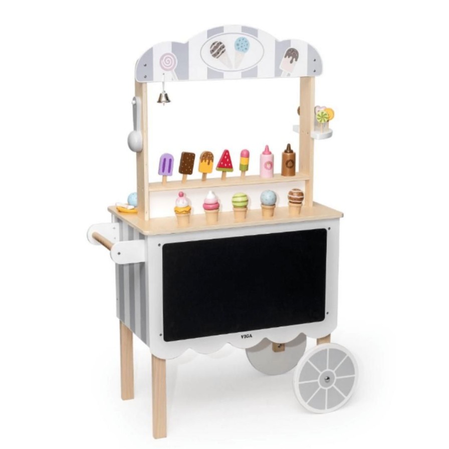 Wooden Toys Viga Baby & Toddler Puzzles | Stand Up Push Along Ice Cream Cart