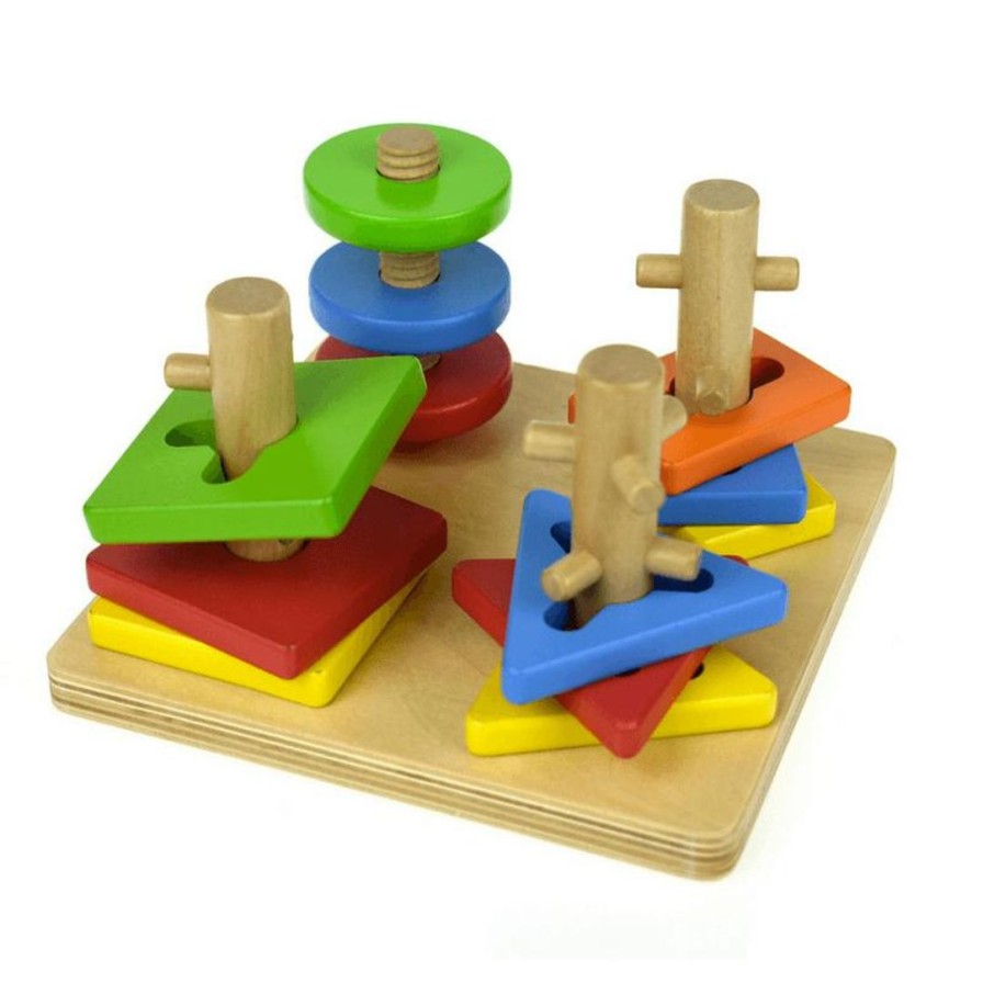 Wooden Toys Koala Dream Montessori Toys | 4 In 1 Geometric Rotate Sorter