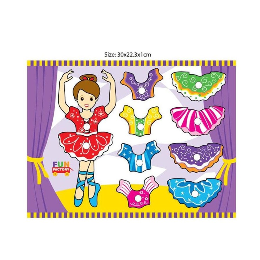 Wooden Toys Fun Factory Numbers & Letters | Ballerina Mix N Match Puzzle