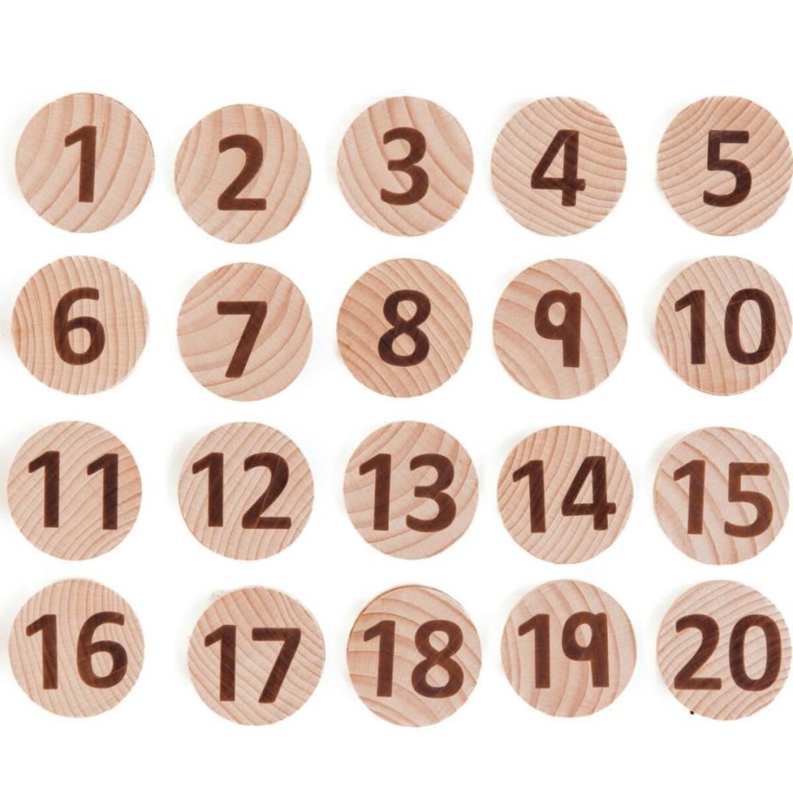 Wooden Toys Freckled Frog Montessori Toys | Tactile Wooden Number Set-40 Pieces