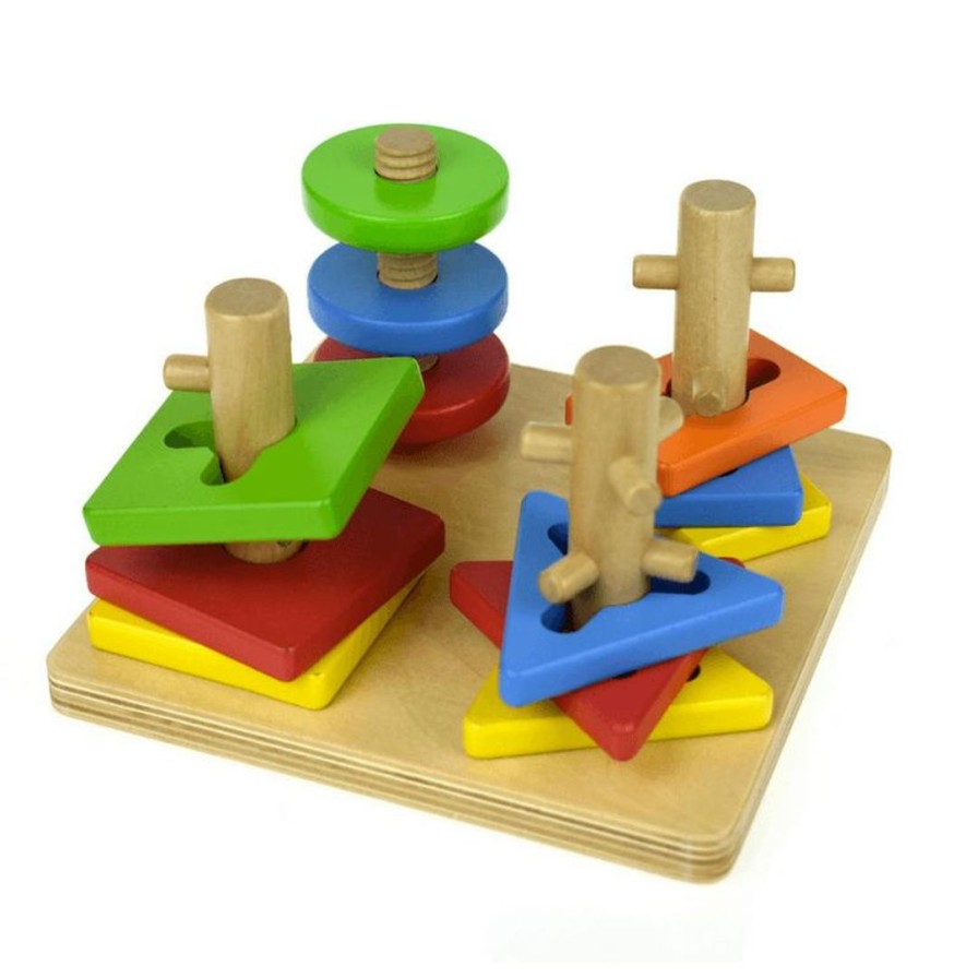 Wooden Toys Koala Dream Building Blocks | 4 In 1 Geometric Rotate Sorter