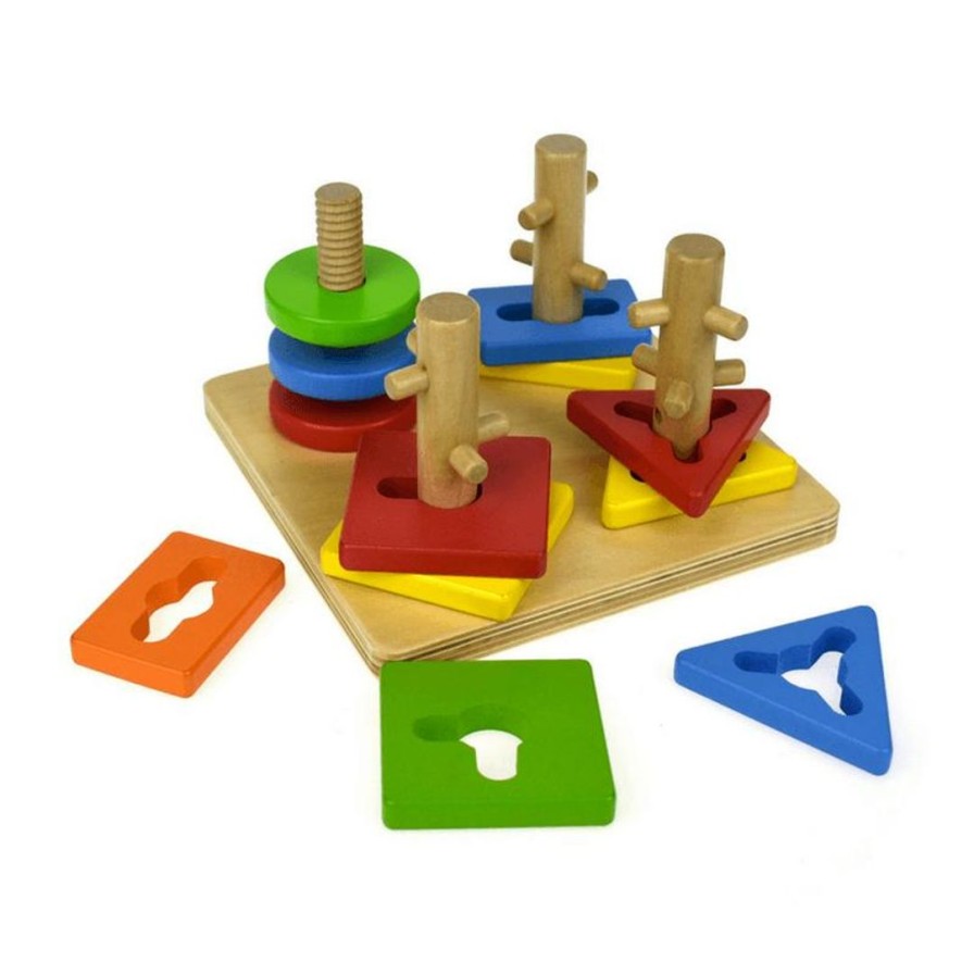 Wooden Toys Koala Dream Building Blocks | 4 In 1 Geometric Rotate Sorter