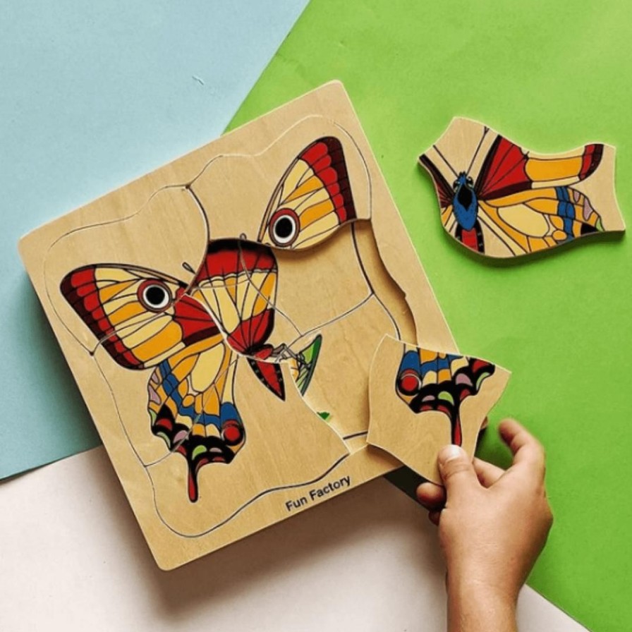 Wooden Toys Fun Factory Puzzles | Wooden Butterfly Lifecycle Puzzle-5 Layer