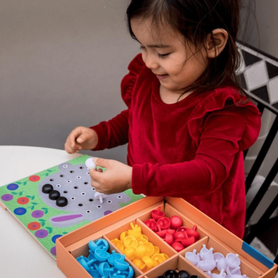 Wooden Toys Djeco Shapes & Colours | Primo Mosaico-Pattern Peg Board