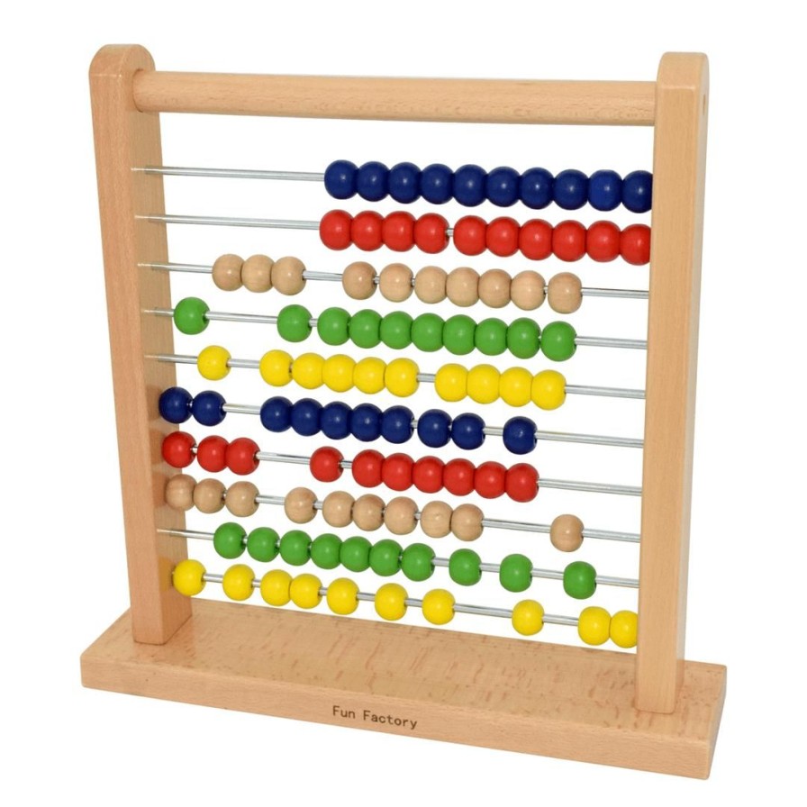 Wooden Toys Fun Factory Fine Motor Skills | Abacus With Metal Bars