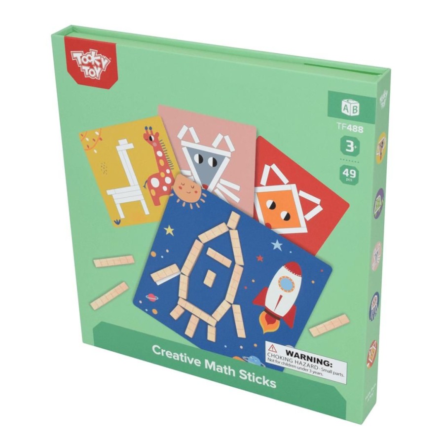 Wooden Toys Tooky Toy Magnetic Puzzles | Creative Magnetic Math Sticks