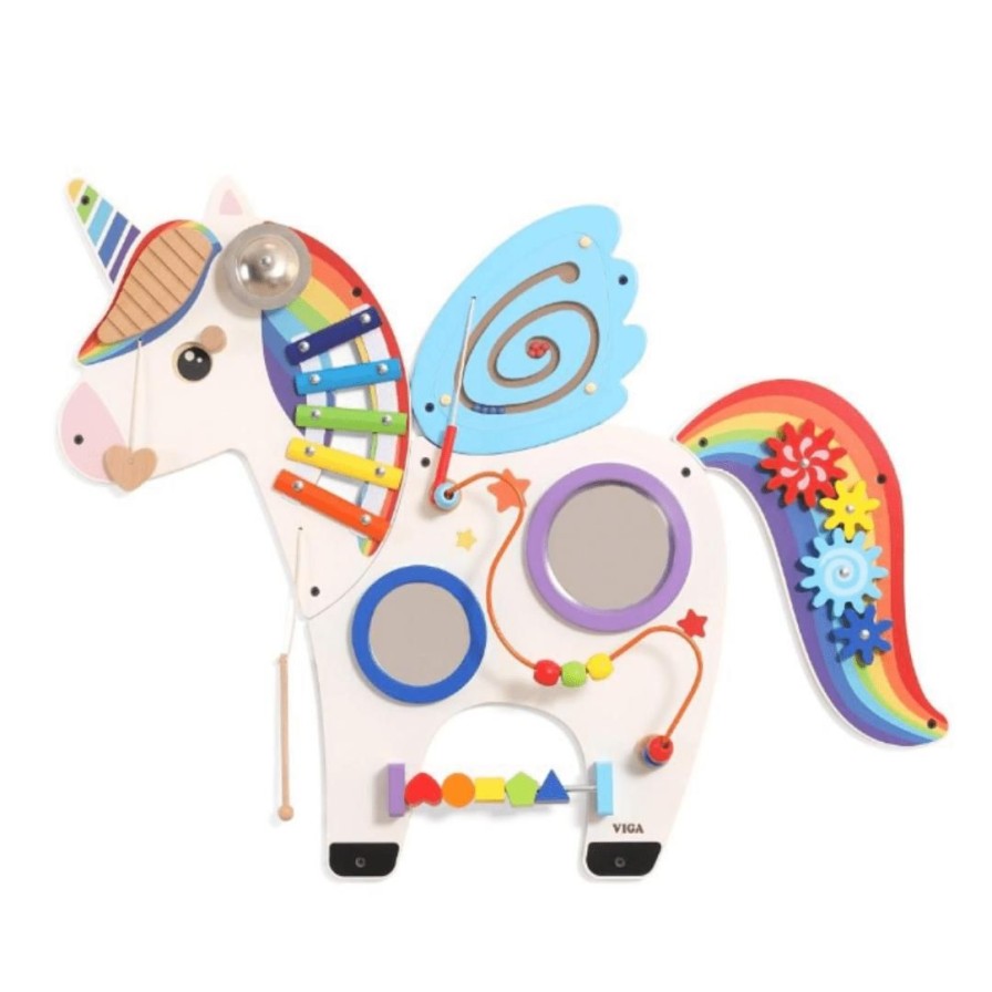 Wooden Toys Viga Shapes & Colours | Unicorn Wall Activity Centre