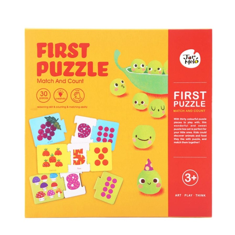 Wooden Toys JarMelo Fine Motor Skills | My First Count And Match Puzzle