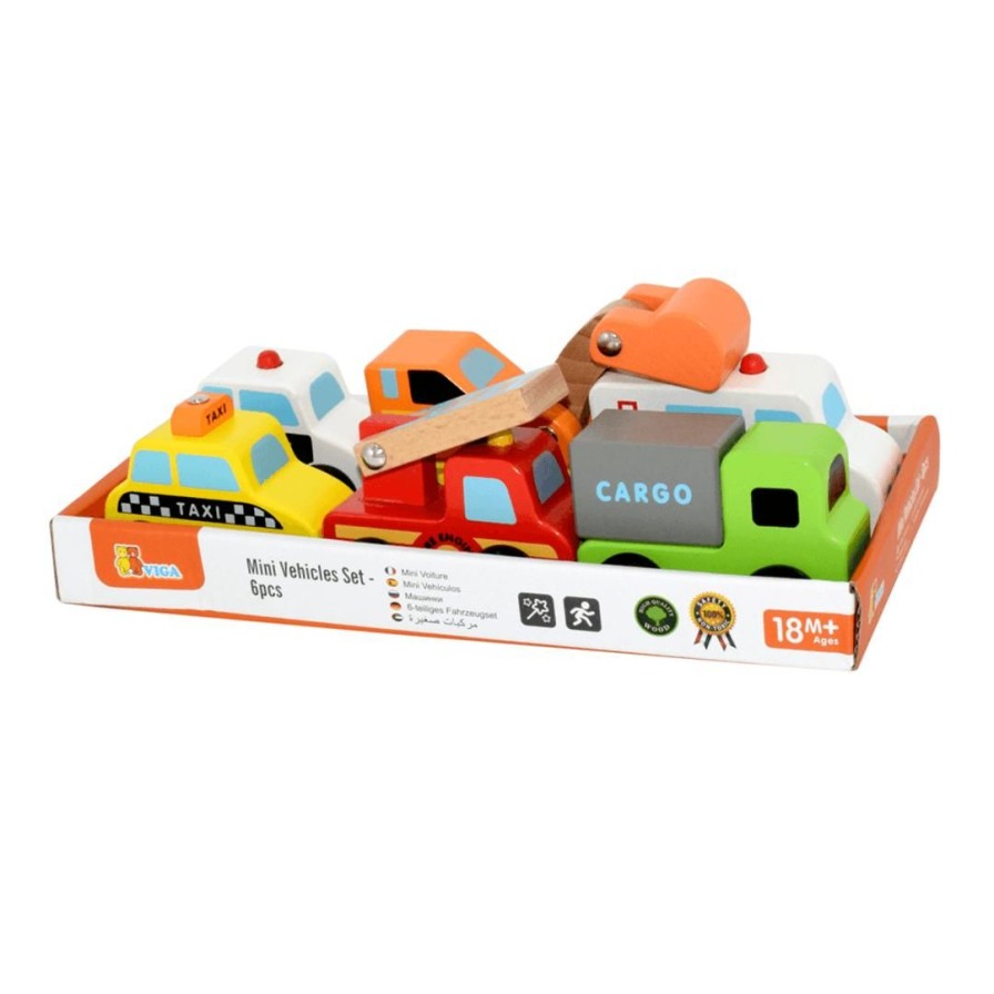 Wooden Toys CleverStuff Baby & Toddler Puzzles | Mini Vehicles-Set Of 6