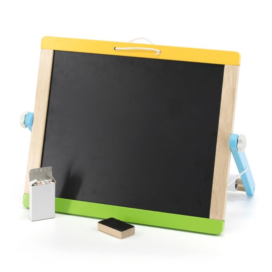 Wooden Toys Viga Gross Motor Skills | Magnetic Tabletop Blackboard And Whiteboard Easel