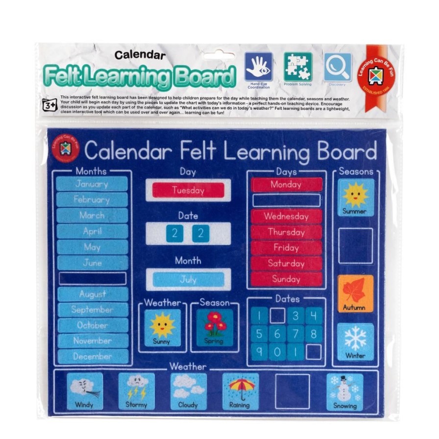 Wooden Toys ed.vantage Baby & Toddler Puzzles | Felt Learning Board-Calendar