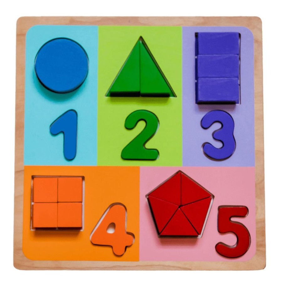 Wooden Toys Kaper Kidz Puzzles | Chunky Jigsaw Number And Fraction Puzzle