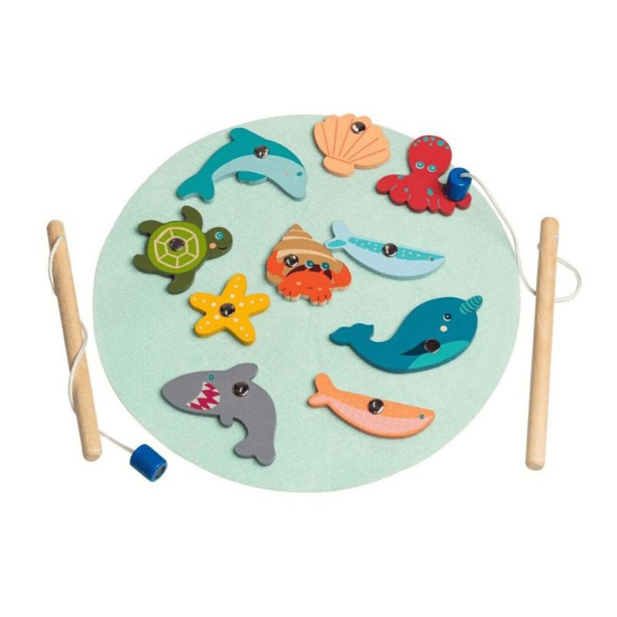 Wooden Toys Kaper Kidz Animals | Wooden Pastel Fishing Game