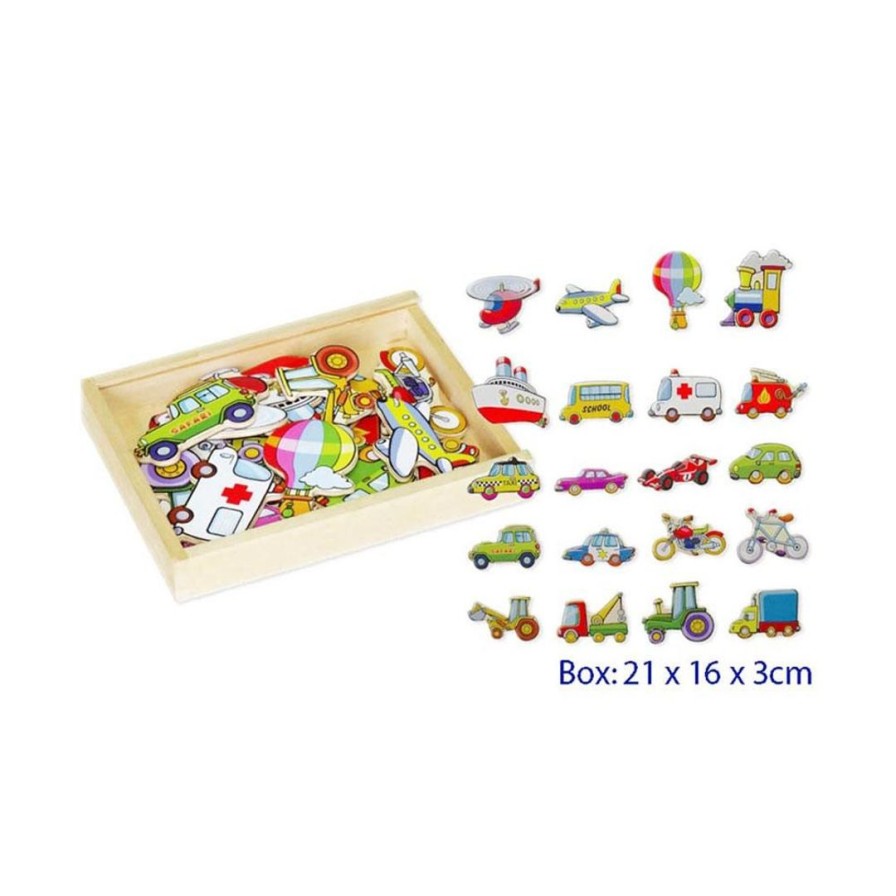 Wooden Toys Fun Factory Fine Motor Skills | Transport Magnets-20 Pce