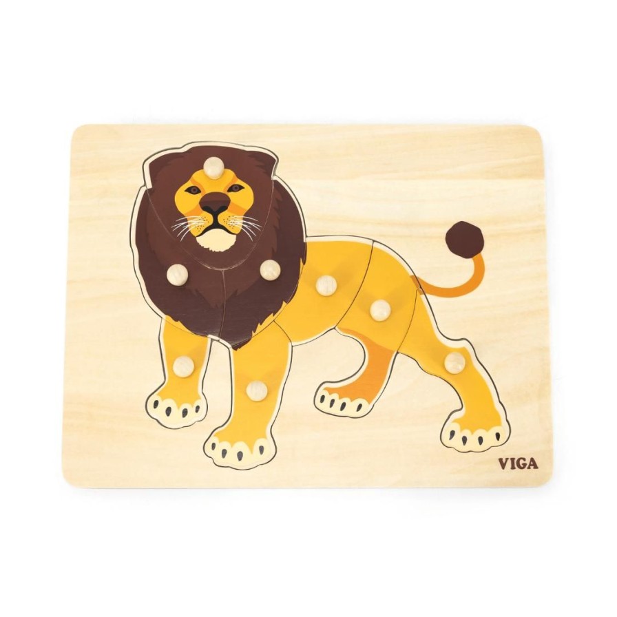 Wooden Toys Viga Baby & Toddler Puzzles | Montessori Wooden Puzzle-Lion