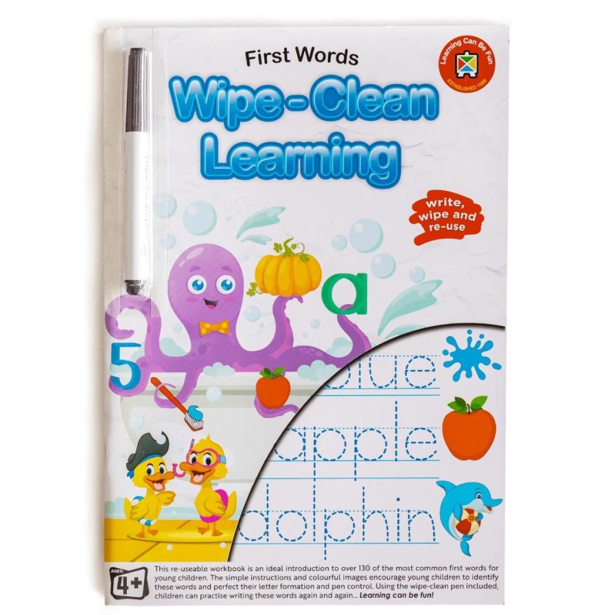 Wooden Toys ed.vantage Arts & Crafts | Wipe-Clean Learning Book-First Words