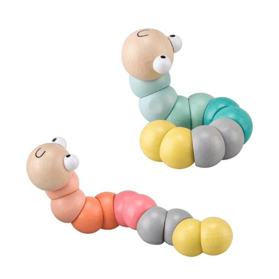 Wooden Toys Kaper Kidz Animals | Pastel Bendy Worm