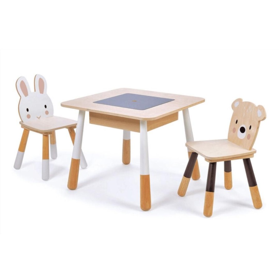 Wooden Toys Tender Leaf Toys Montessori Toys | Forest Wooden Table With 2 Chairs