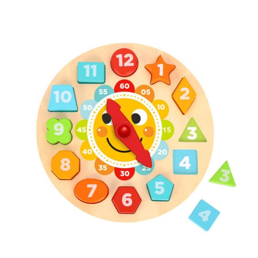 Wooden Toys Tooky Toy Numeracy | Clock With Face Wooden Puzzle