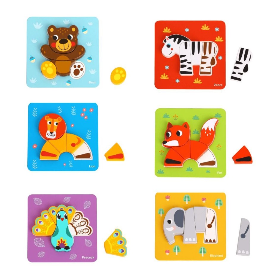 Wooden Toys Tooky Toy Animals | Set Of 6 Animal Puzzles