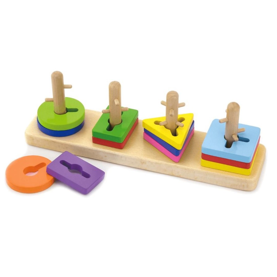 Wooden Toys Viga Building Blocks | Twisting Peg Puzzle