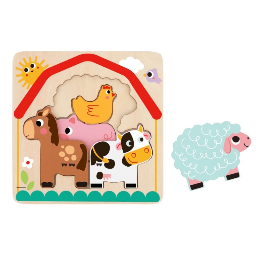 Wooden Toys Tooky Toy Animal Puzzles | Wooden Layered Farm Animal Puzzle