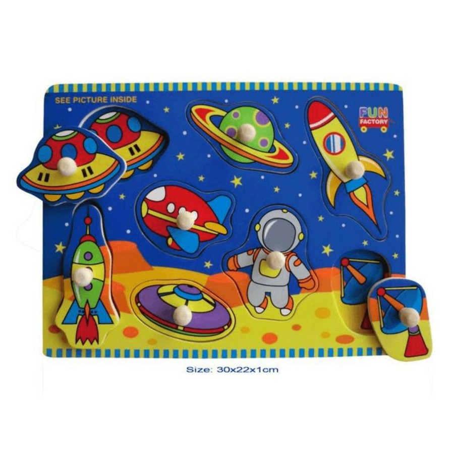 Wooden Toys La Belle Toys Puzzles | Space Puzzle With Knobs